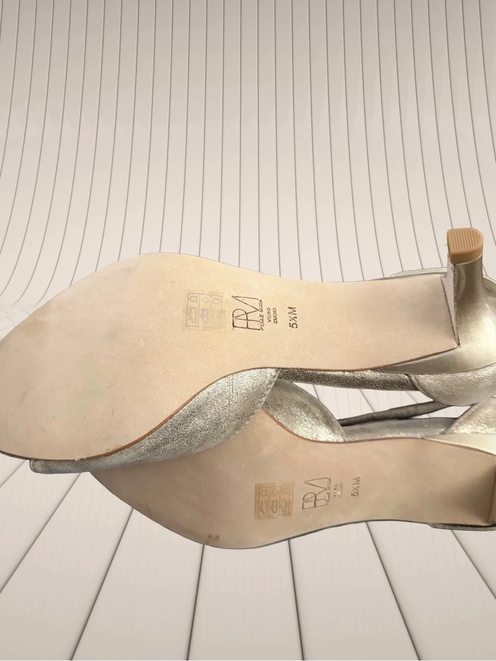 Belle Moda Metallic Gold Ankle-Strap Heeled Sandals
